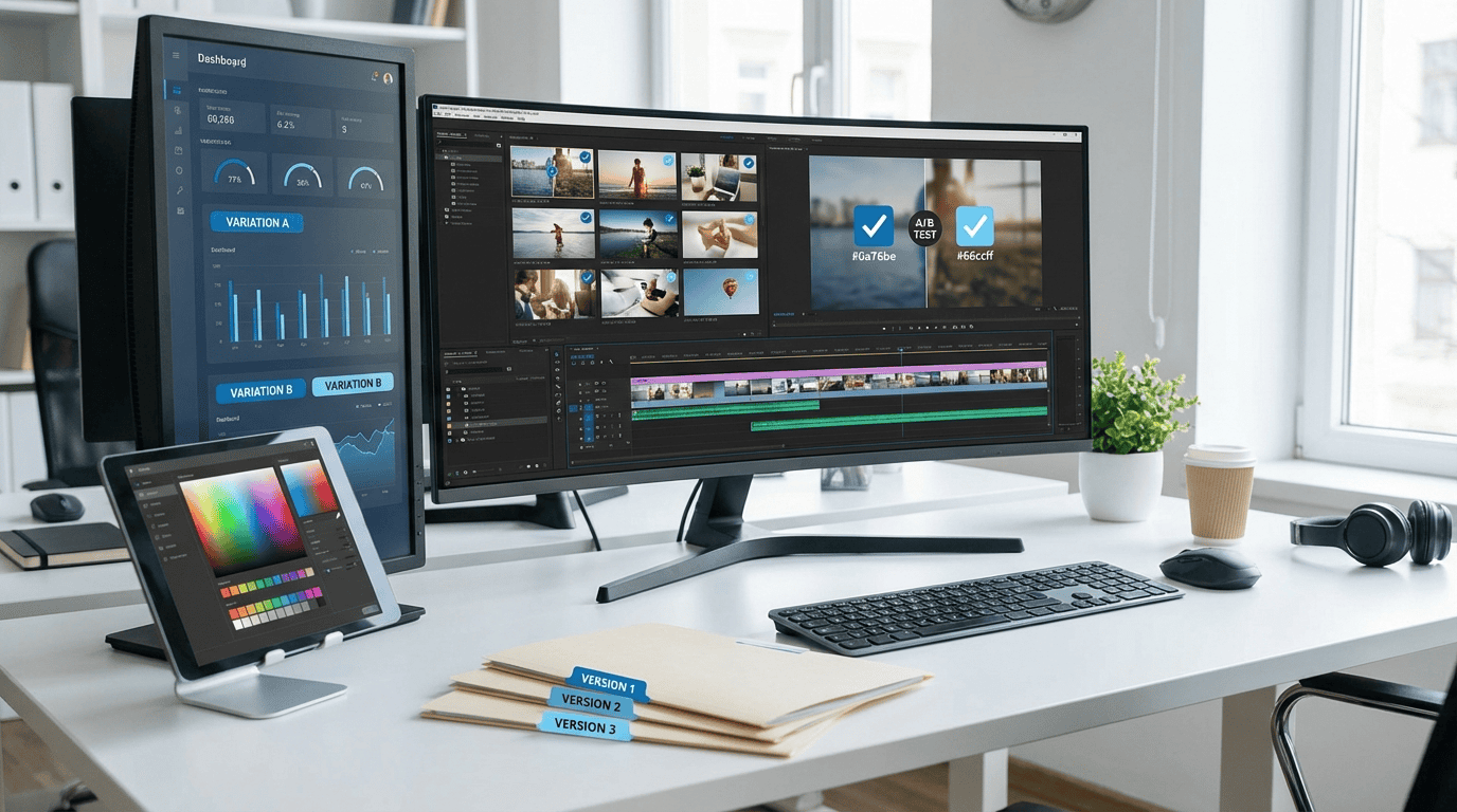 תהליך יצירת גרסאות סרטון למציאת מודעה מנצחת