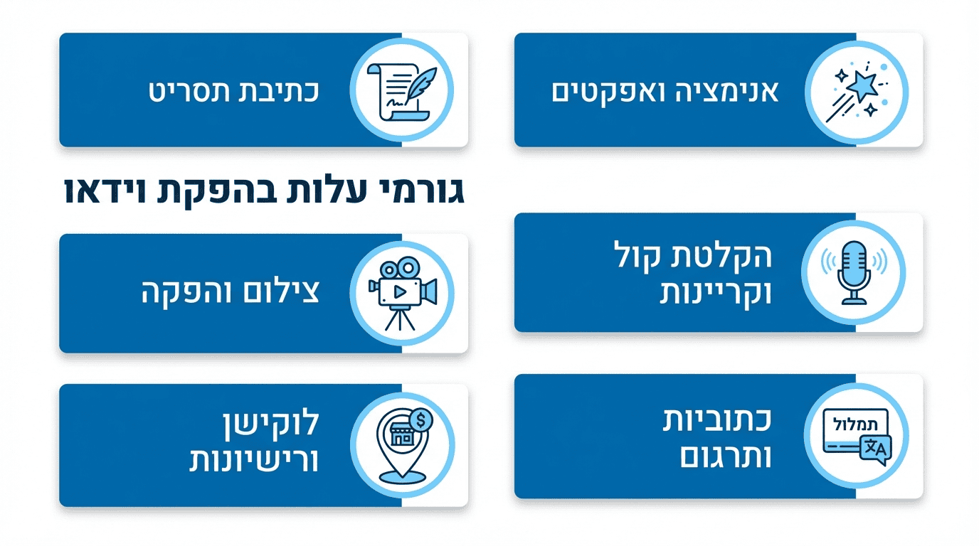 גורמים המשפיעים על מחיר הפקת סרטון הדרכה מקצועי