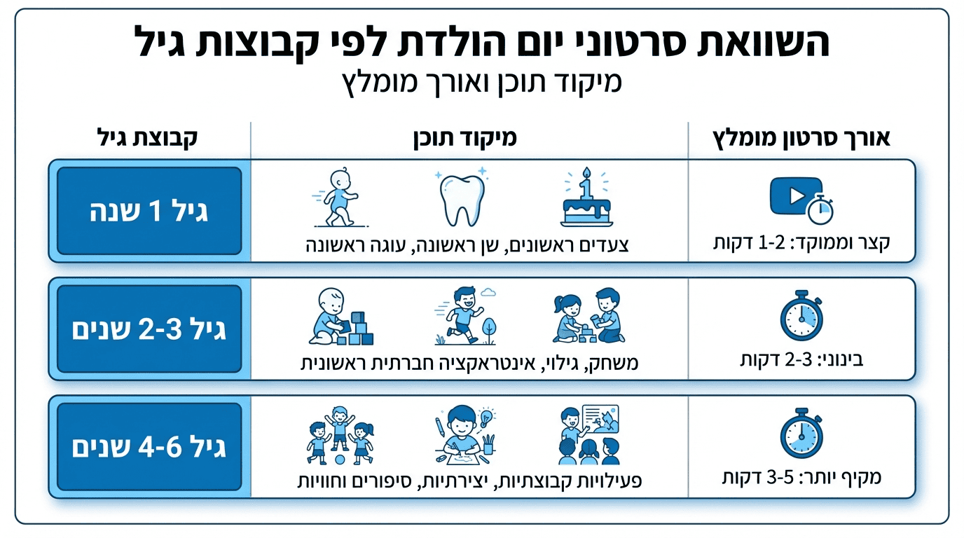 בחירת מוזיקה מתאימה לקליפ יום הולדת לילד לפי גיל וסגנון