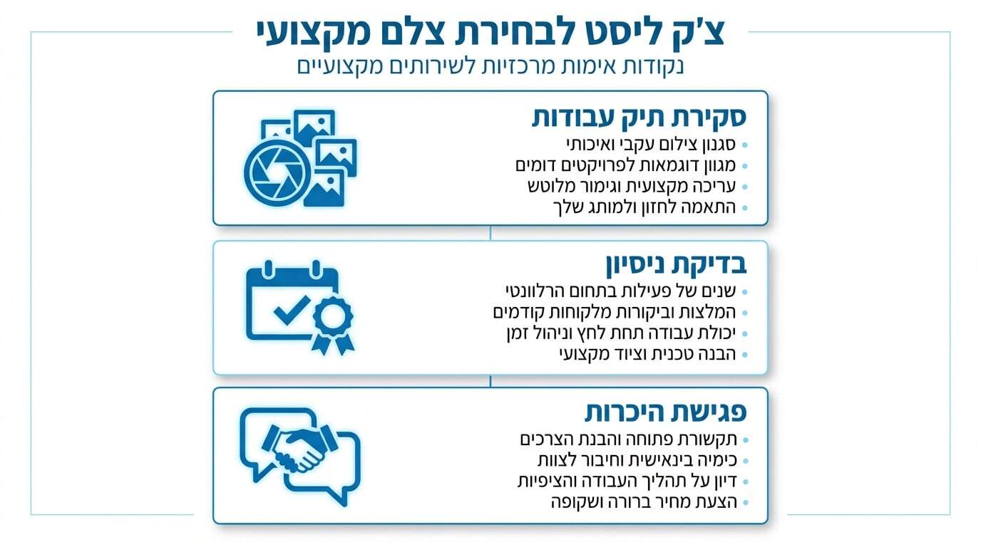 בחירת צלם בוק מקצועי - מה לבדוק לפני שסוגרים
