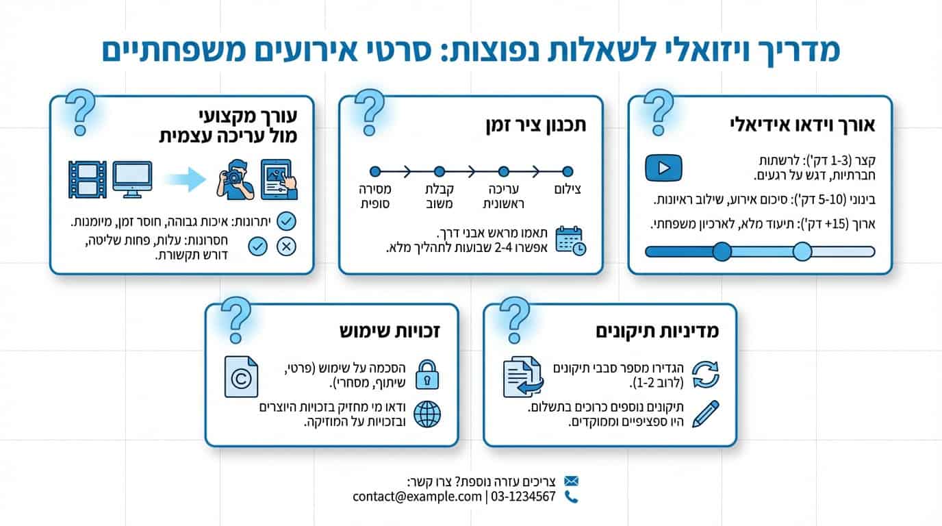 שאלות נפוצות על קליפים לאירועים משפחתיים - תשובות מקצועיות