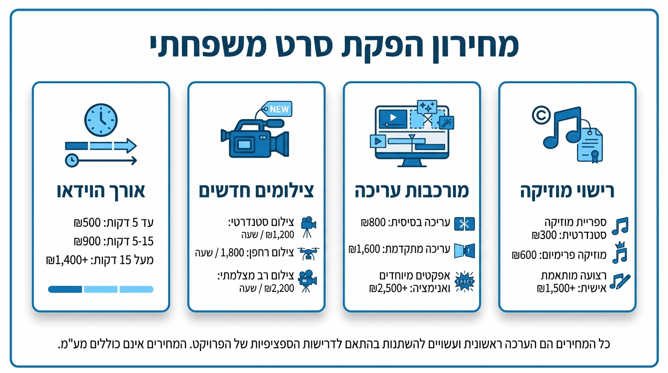 עלויות הפקת קליפ משפחתי - פירוט מחירים ושיקולים מקצועיים