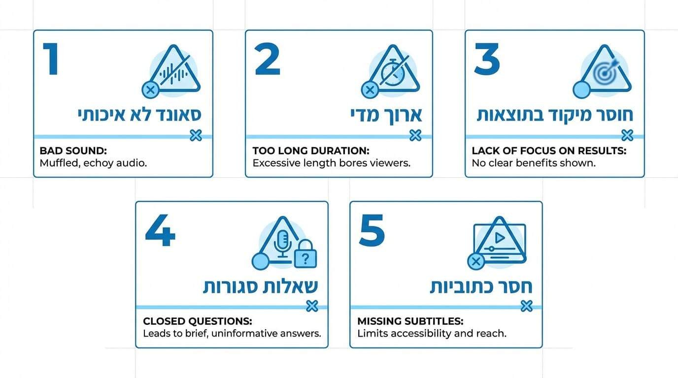 טעויות נפוצות בהפקת סרטוני עדויות וכיצד להימנע מהן