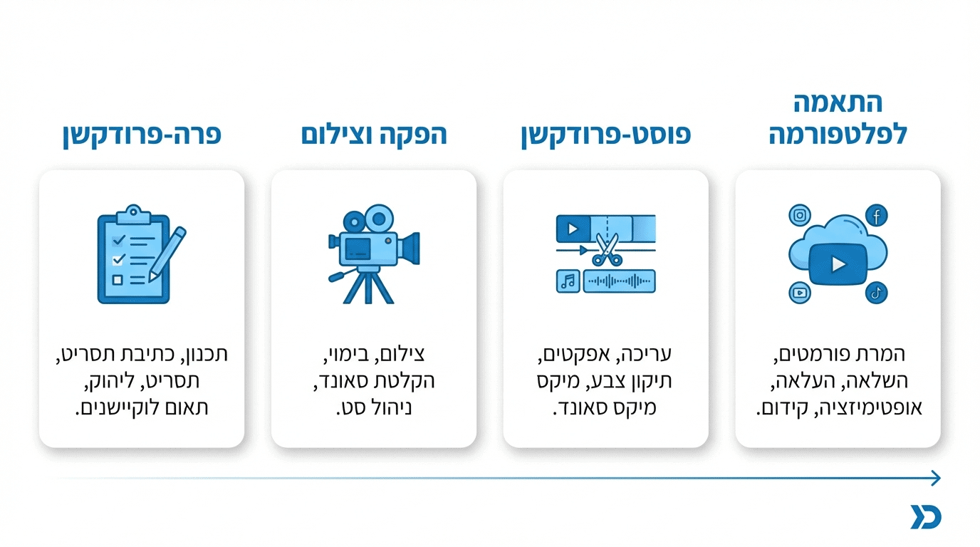 תהליך הפקת סרטון ליוטיוב - משלב התכנון ועד הפרסום