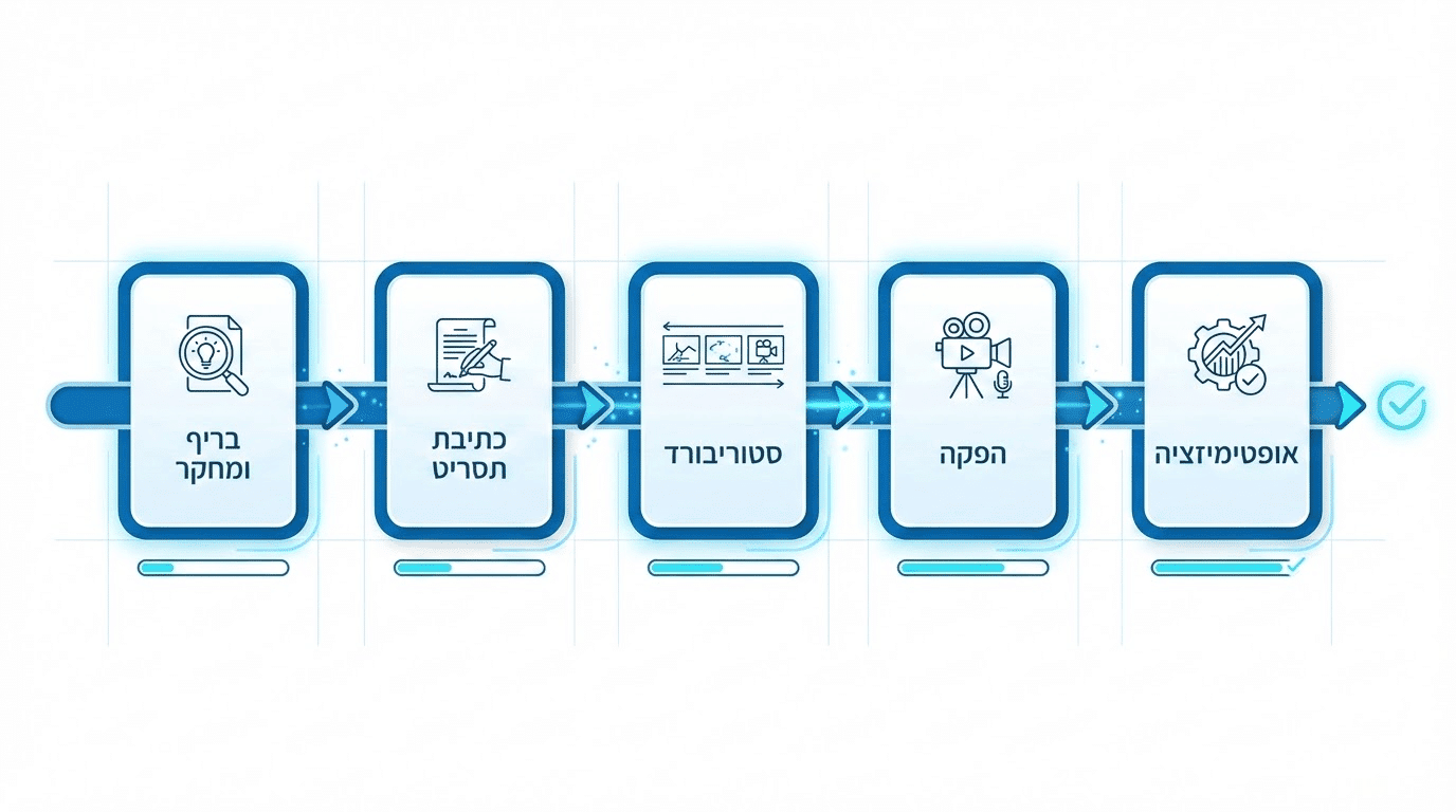 תהליך עבודה נכון להפקת סרטון שממיר - שלבים ואבני דרך