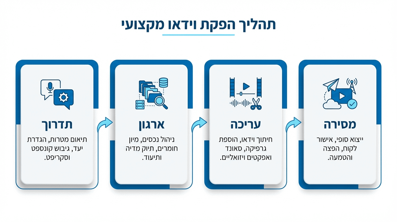 תהליך העבודה המקצועי להפקת סרטון טיול מהרעיון ועד המסירה