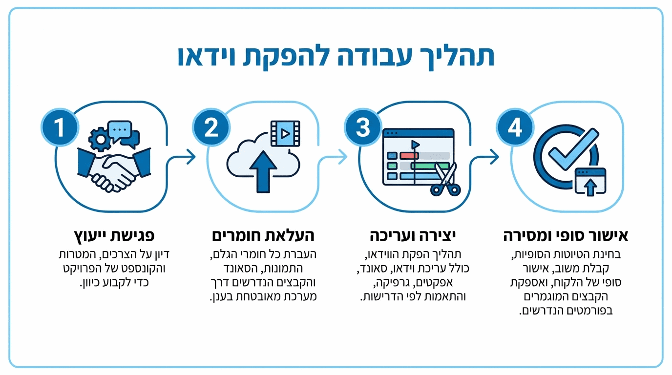 תהליך העבודה המקצועי באולפני קרן - משלב ההזמנה ועד הסרטון המוגמר