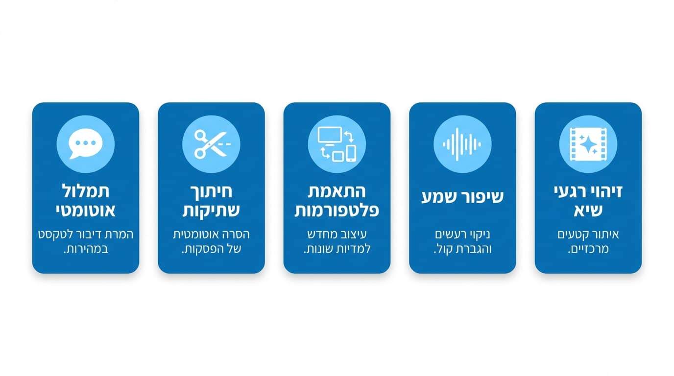 יכולות עריכת וידאו AI בתהליך העריכה המקצועית