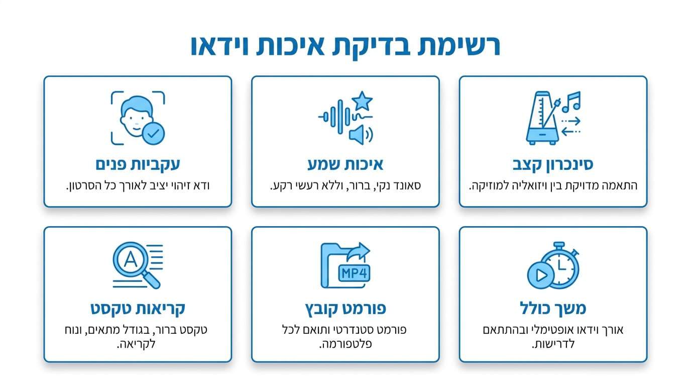 מדדי איכות לבדיקת קליפ אנימציה AI לפני אישור סופי