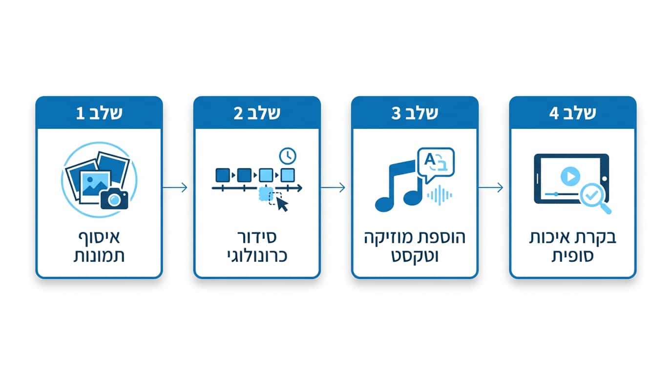 שלבי הכנת סרטון גדילה AI לבר מצווה בפועל
