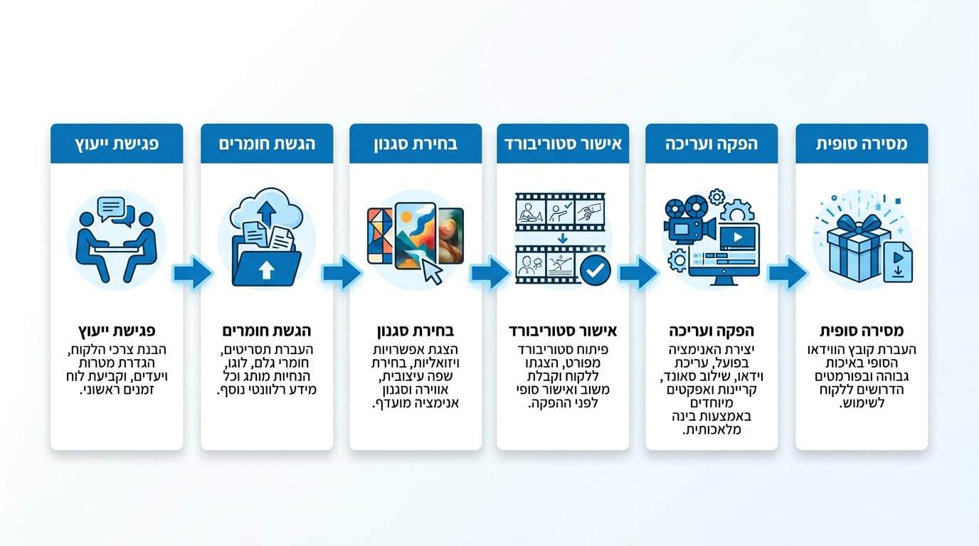 תהליך עבודה מקצועי באולפני קרן להפקת סרטון אנימציה AI לבת מצווה