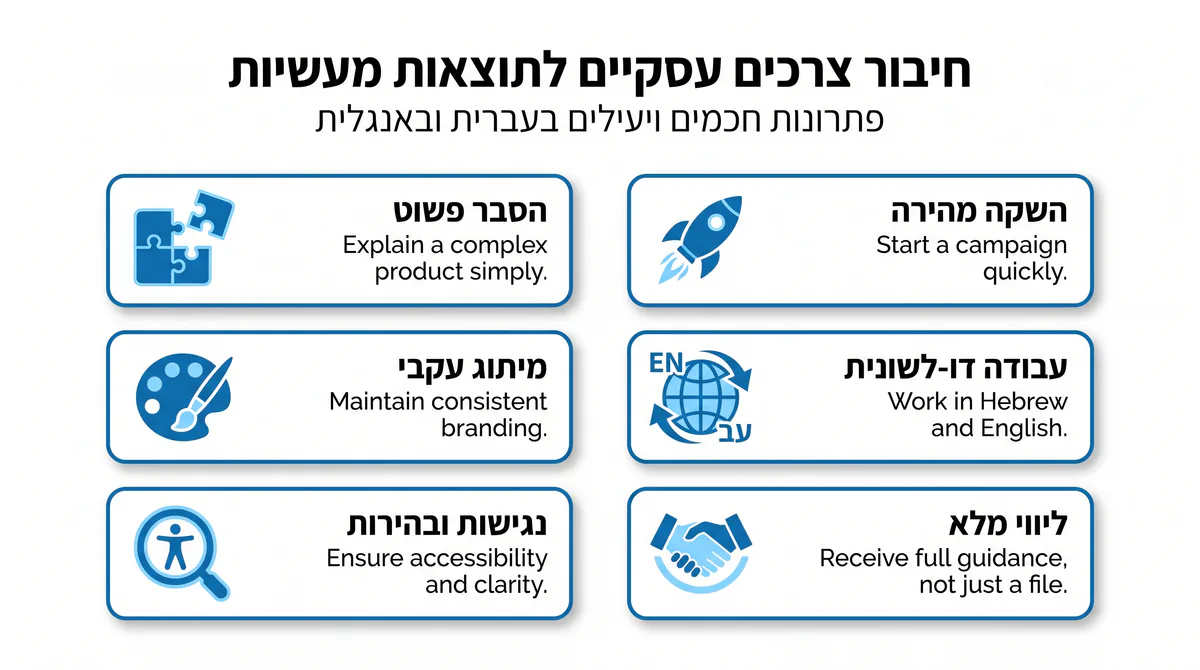 טבלת השוואה בין צורך עסקי לבין מה שמתקבל בפועל בתהליך ההפקה
