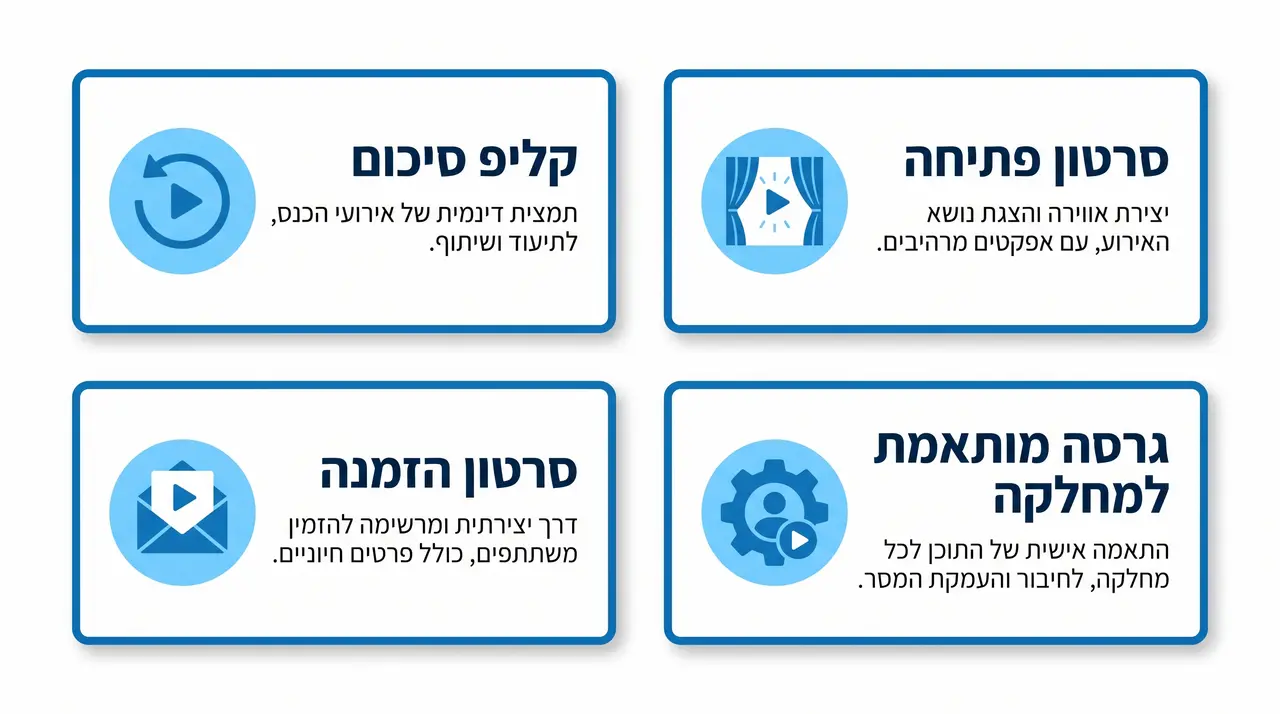 סוגי תוצרי וידאו AI שאפשר להזמין ליום גיבוש צוות
